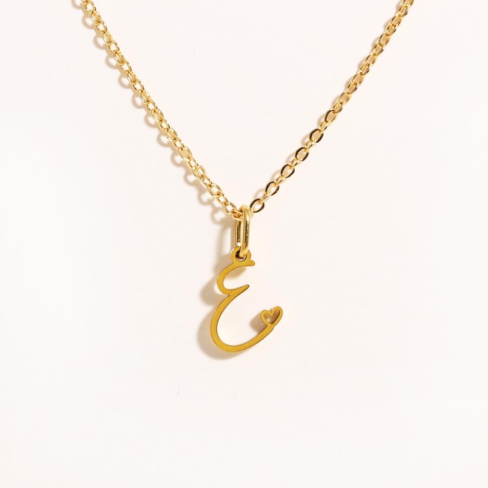 Charms Heart Initial Necklaces for Women,Gold Plated Letter Pendant Necklace, 26 Capital A-Z Stainless Steel Jewelry