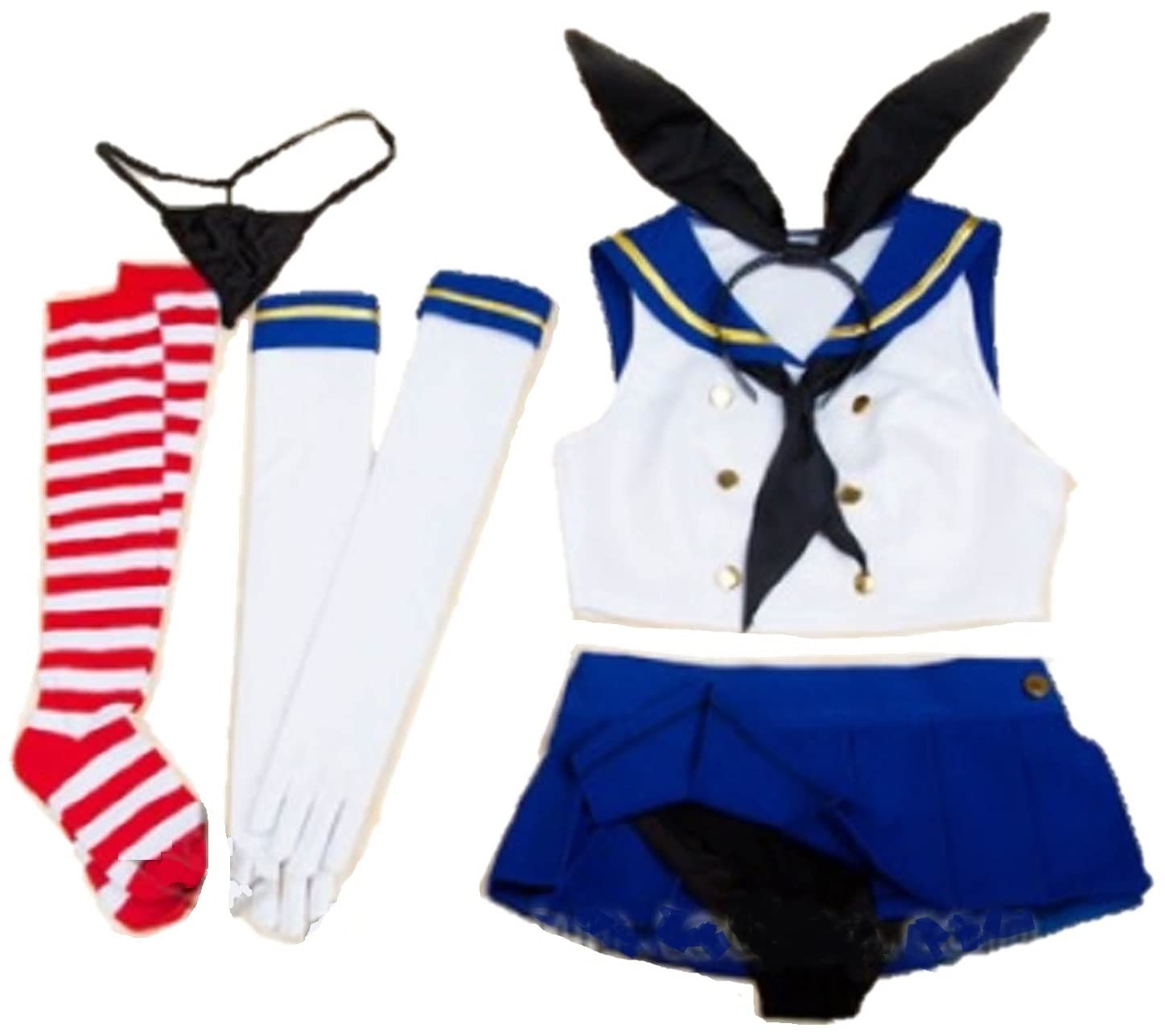 

Kantai Collection Симакадзэ Косплей Матросская форма Юбка Стринги Ободок с кроличьими ушками Шарф Перчатки Носки [COSMOS_K] Набор из 7 предметов + + + + + +