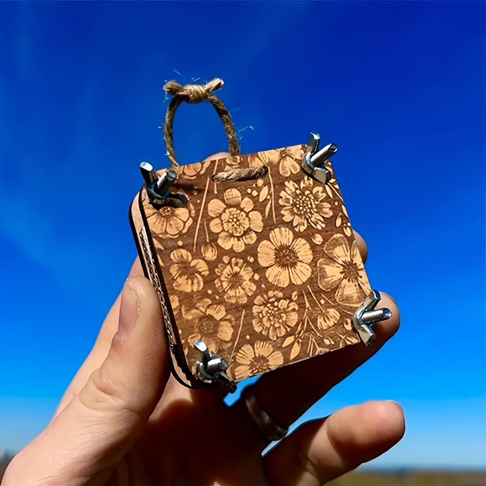 Wooden Retro Laser-Engravable Pocket Flower Press. DIY specimens, bookmarks, embossing. Ideal for botany & craft gift.