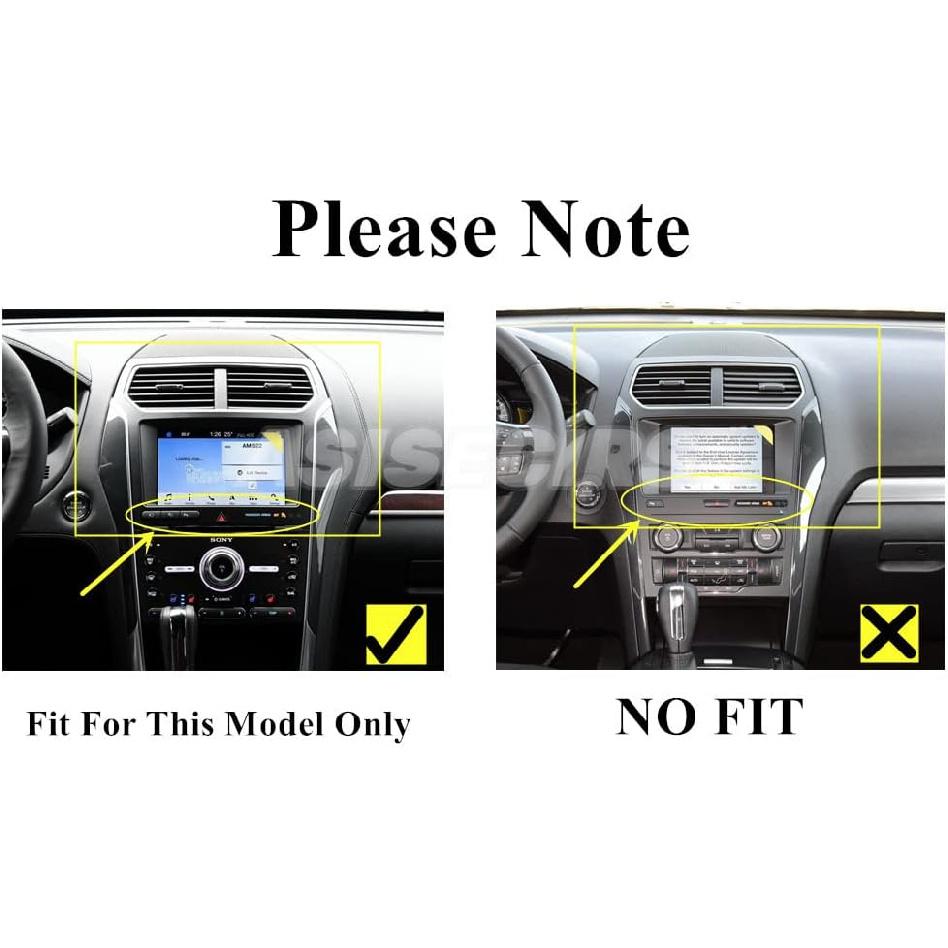 Carbon Fiber Look Interior Center Console GPS Navigation Panel Air Vent Outlet Trim Cover for Ford Explorer 2016-2019 ABS Plastic AC Panel Trim