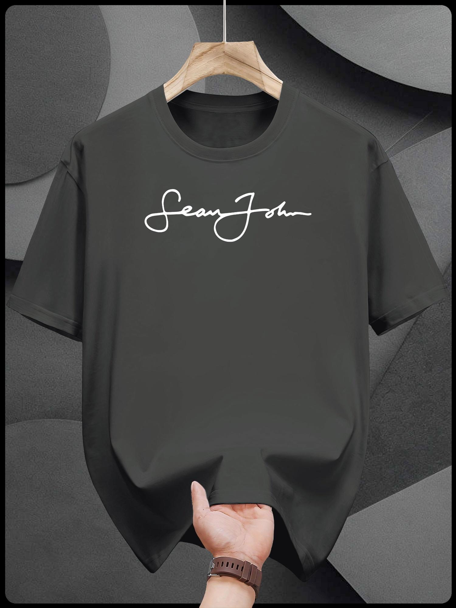 Casual Short Sleeve T-shirt - Crew Neck Tee with Stylish SEAN JO Print M