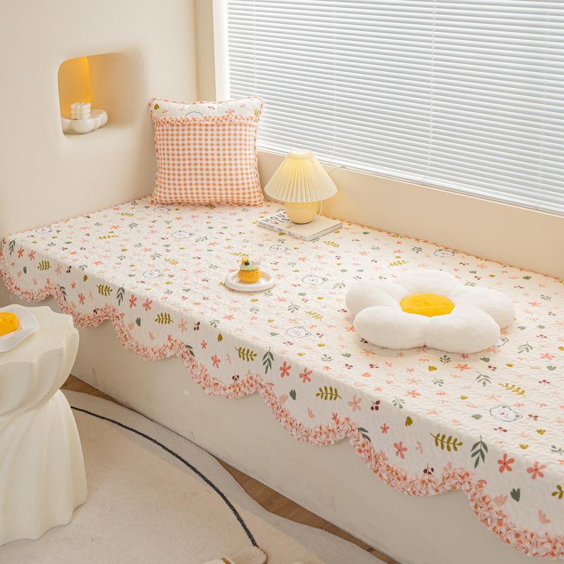 Korean Twill Pure Cotton Idyllic Four Seasons Universal Non-Slip Quilted Wooden Ear Tatami Mat Sofa Bedroom Window Cushion