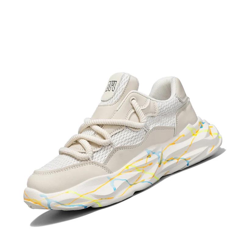 

Мужские кроссовки для бега из сетчатой ткани, дышащие, повседневные кроссовки для ходьбы, новинка 2024 года, последние мужские модные легкие спортивные кроссовки на шнуровке 44 бежевый