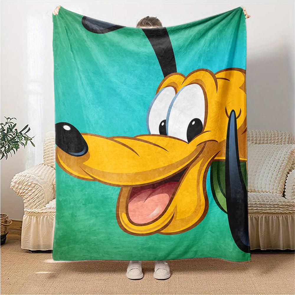 Pluto'S Playful Paws Flannel Blanket Super Soft Warm Cozy Blanket For Sofa Bed Office Travel Allseason Home Decor Gift