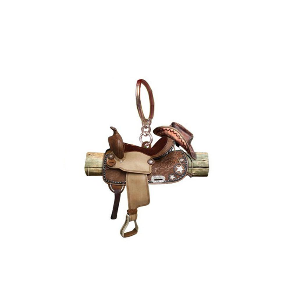 Portachiavi Forma Sella da Cowboy Western per Cavallo Ciondolo Acrilico Portachiavi da Appendere Decorazione Portachiavi per Auto Regali Non 3D
