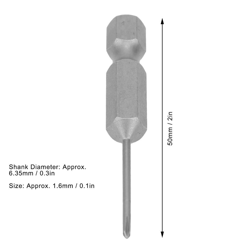 10pcs 50mm Length Magnetic Screwdriver Bits 1.6mm Size Cross Screwdriver Bits Construction Projects