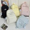 Schoolbag College Student Backpack Junior High School Student Computer Bag Korean Version Simple Girl Bow School Bag Large Capacity Backpack Female