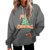 Women's Casual Fashion Christmas Printed Letters Casual Hooded Sweatshirt With Pockets