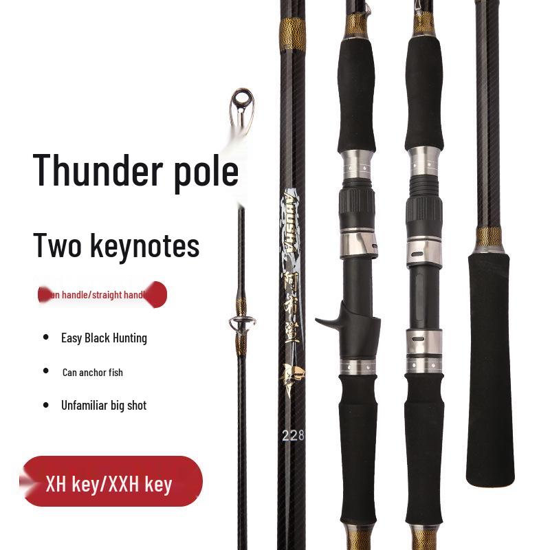 Thunder Rod XXH 2.7m/3m: Super Hard Blackfish Anchor, Straight/Gun Handle Lure Rod