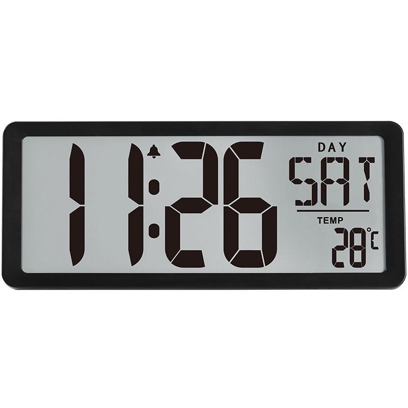 

Battery Operated Alarm Clock Living Room Office Decor 12/24H Desktop Day Electronic Alarm Clock Large Digital Wall Clock