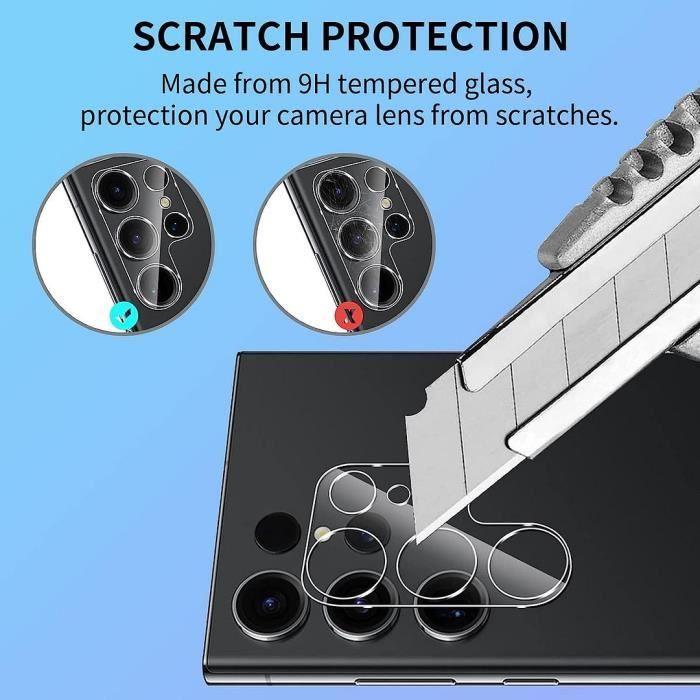 2 x Gehärtetes Glas Kamera-Objektivschutz für Samsung Galaxy S23 Ultra