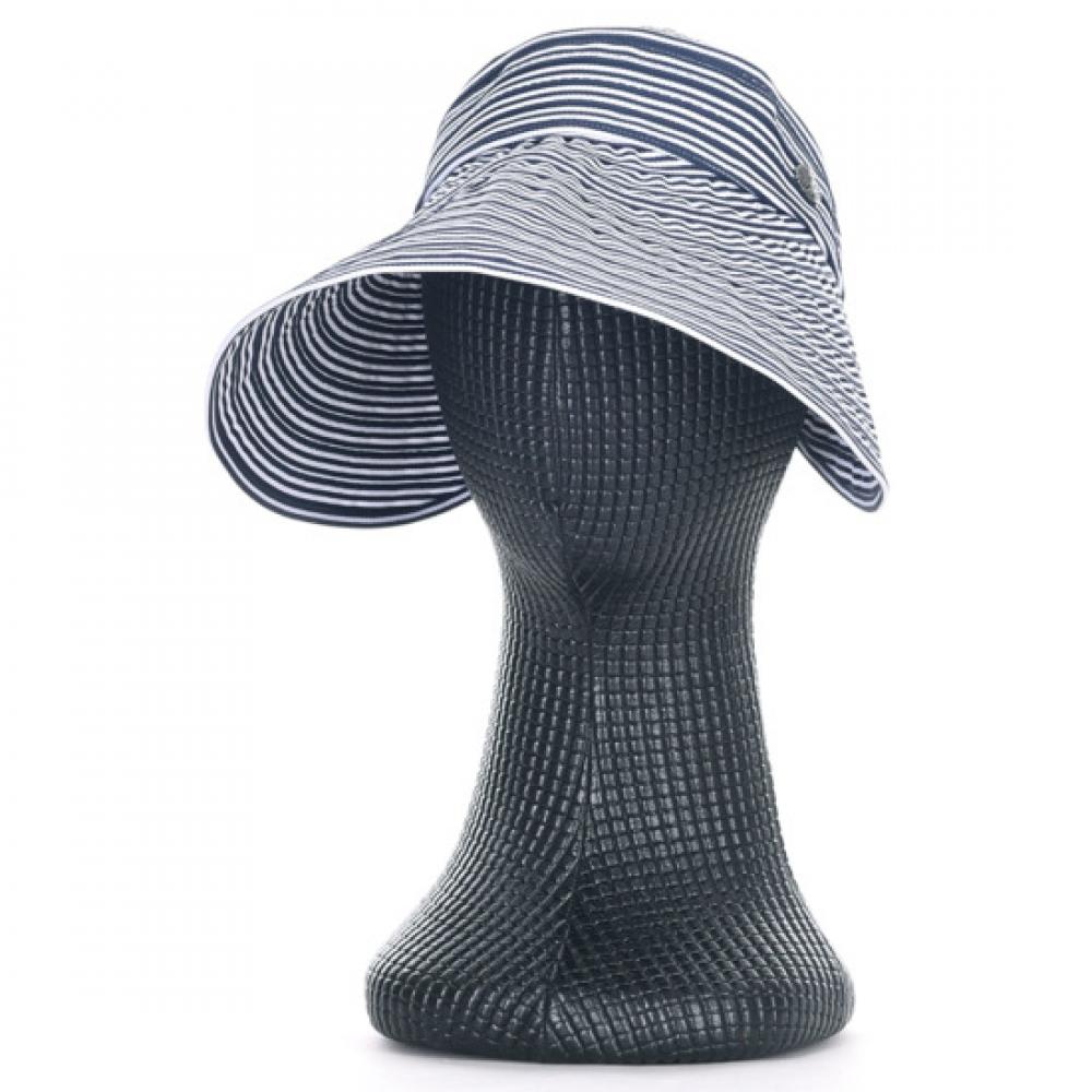Shop Women Stripe Adjustable Sun Cap Navy Km Wh 0816