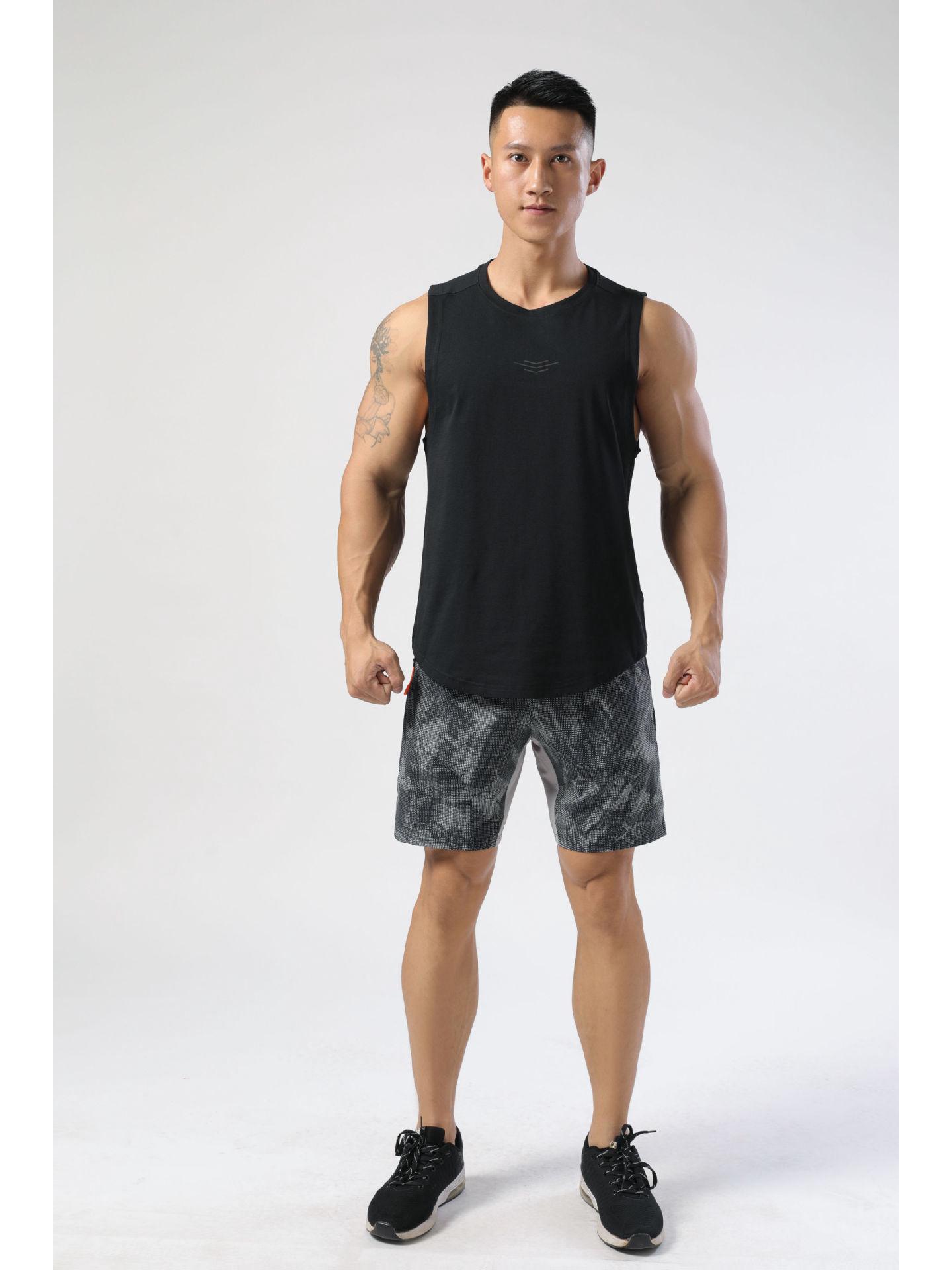 

Мужская быстросохнущая майка для баскетбола свободного кроя больших размеров на лето M чёрный