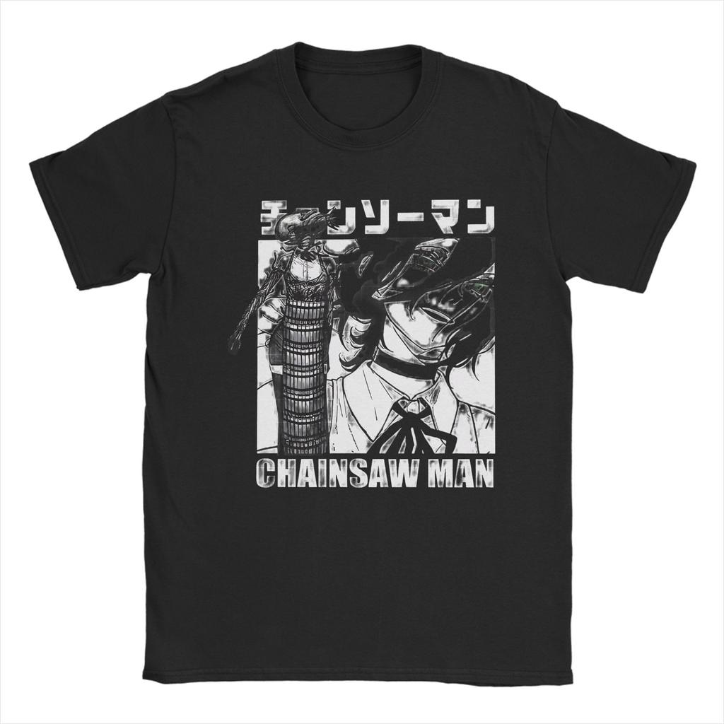 Funny Makima Chainsaw Man T Shirt For Men Women 100%Cotton Short Sleeve  Round Neck Summer Top Tee