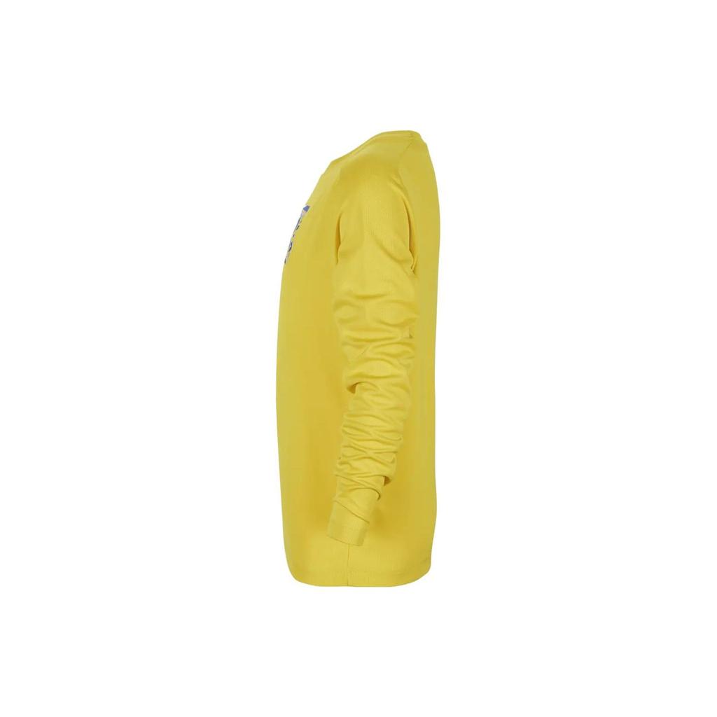 Nike Dri-FIT Multi Logo Print Quick-Dry Long Sleeve T-Shirt Kids Tops Bright-Sulfur-Yellow FD3927-709