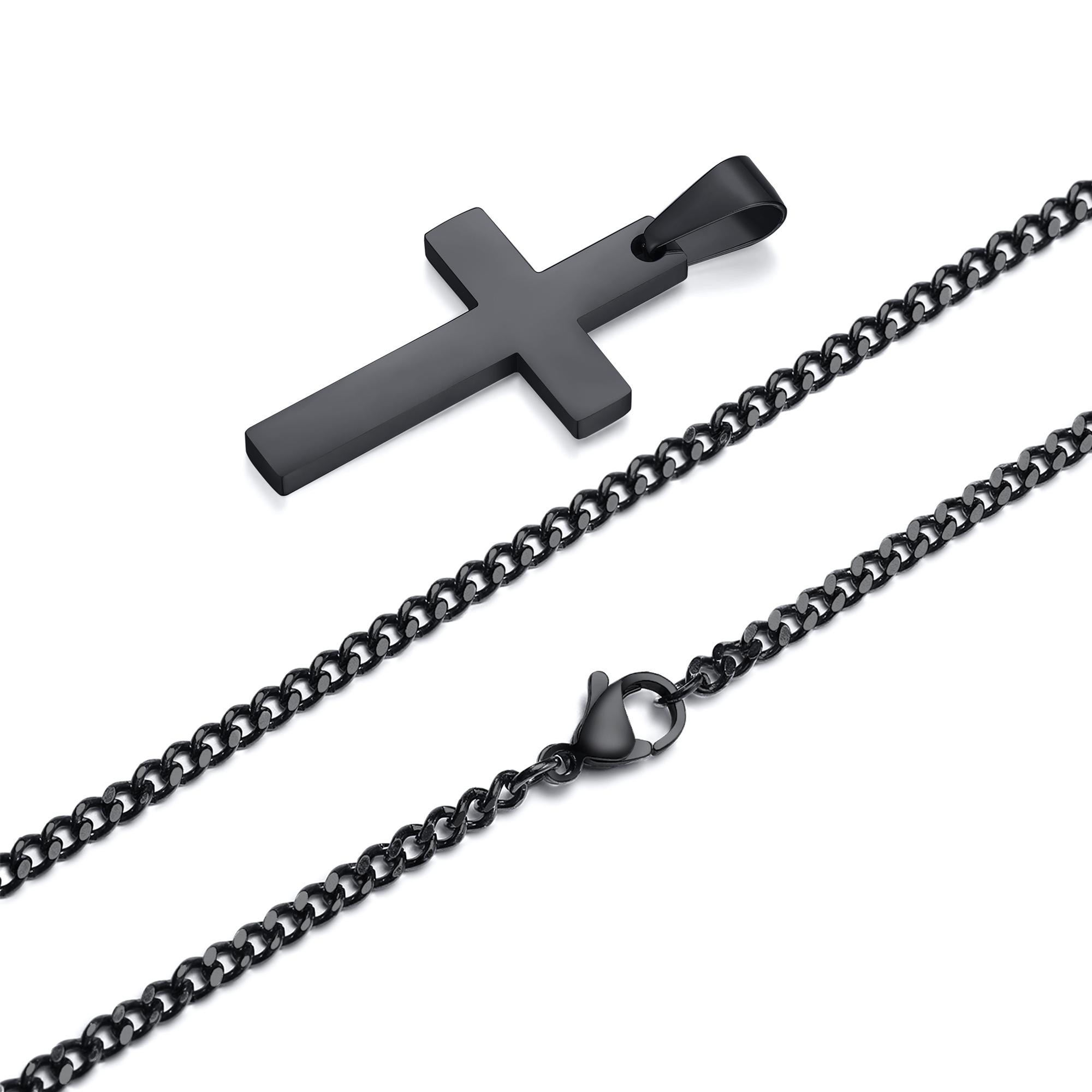 

Casual Cross Pendant Necklaces for Men Boys,Waterproof Stainless Steel Pendant Necklaces,Anniversary Birthday Jewelry Gifts 45cm