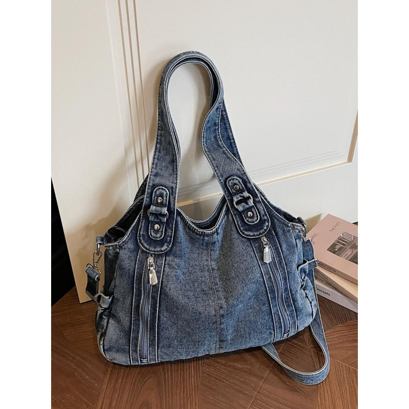 Denim-Tasche für Damen2026Neue trendige lässige Umhängetasche, geräumige Tragetasche, geeignet für die Uni und den Weg zur Arbeit, Crossbody-Ta