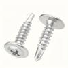 50/100pcs Carbon Steel Cross Round Head With Pad Self Drilling Self Tapping Screw With Pad For Warsaw Drill Tail Dovetail Screw