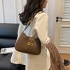 Vintage Women Leather Totes Bags with Gold Buckle Detail Adjustable Strap Minimalist Shoulder Purse for Women Work Underarm Bag