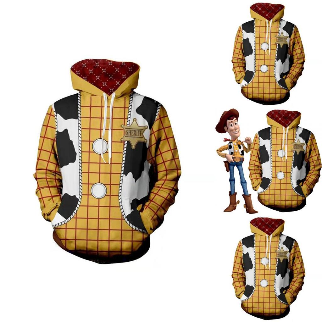 Toy Story 4 Cowboy Sheriff Woody Pattern Pullover Hoodie Sweatshirt With Vibrant 3d Digital Print