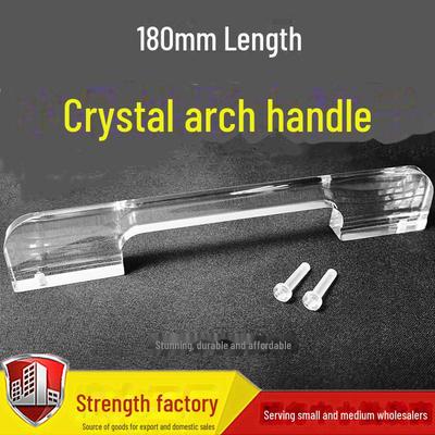 Tirador de Cristal Acrílico Transparente de 180 mm para Puertas y Cajones