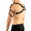 Edgy Men's Leather Harness - Silver Accents, Adjustable Fit, Great for Cosplay and Nightlife, Unleash Your Inner Rebel