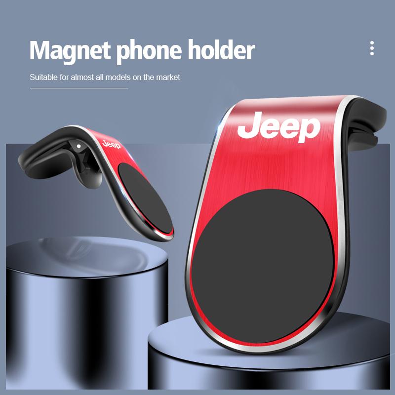 1Pcs Magnetic Car Phone Holder Metal Stand Accessories For Jeep Grand Cherokee Wrangler JK Gladiator Compass Renegade Patriot ALM1