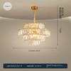 Luxury Living Room Gold Metal  Led Pendant Lights  Crystal Round Pendant Lamp Led Hanging Lamp Indoor Lighting Fixtures