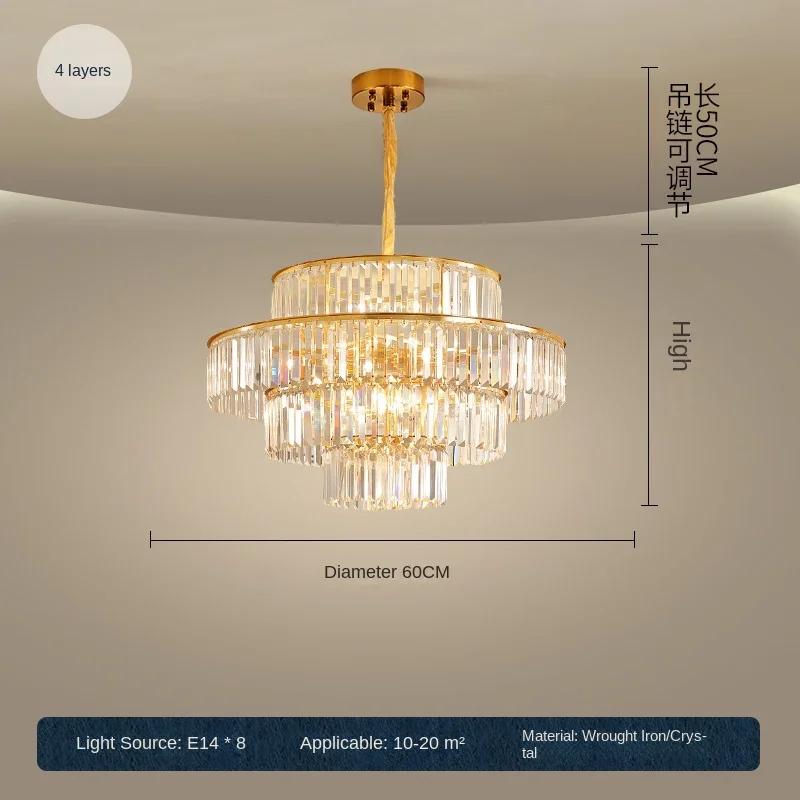 Luxury Living Room Gold Metal  Led Pendant Lights  Crystal Round Pendant Lamp Led Hanging Lamp Indoor Lighting Fixtures