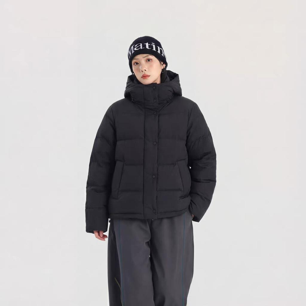 Lulu puff five-grid down jacket women's short new small waist thickened white duck down bread jacket