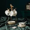 Exquisite European-Style Bone China Tea Cup & Saucer Set with Floral Design and Gold Trim