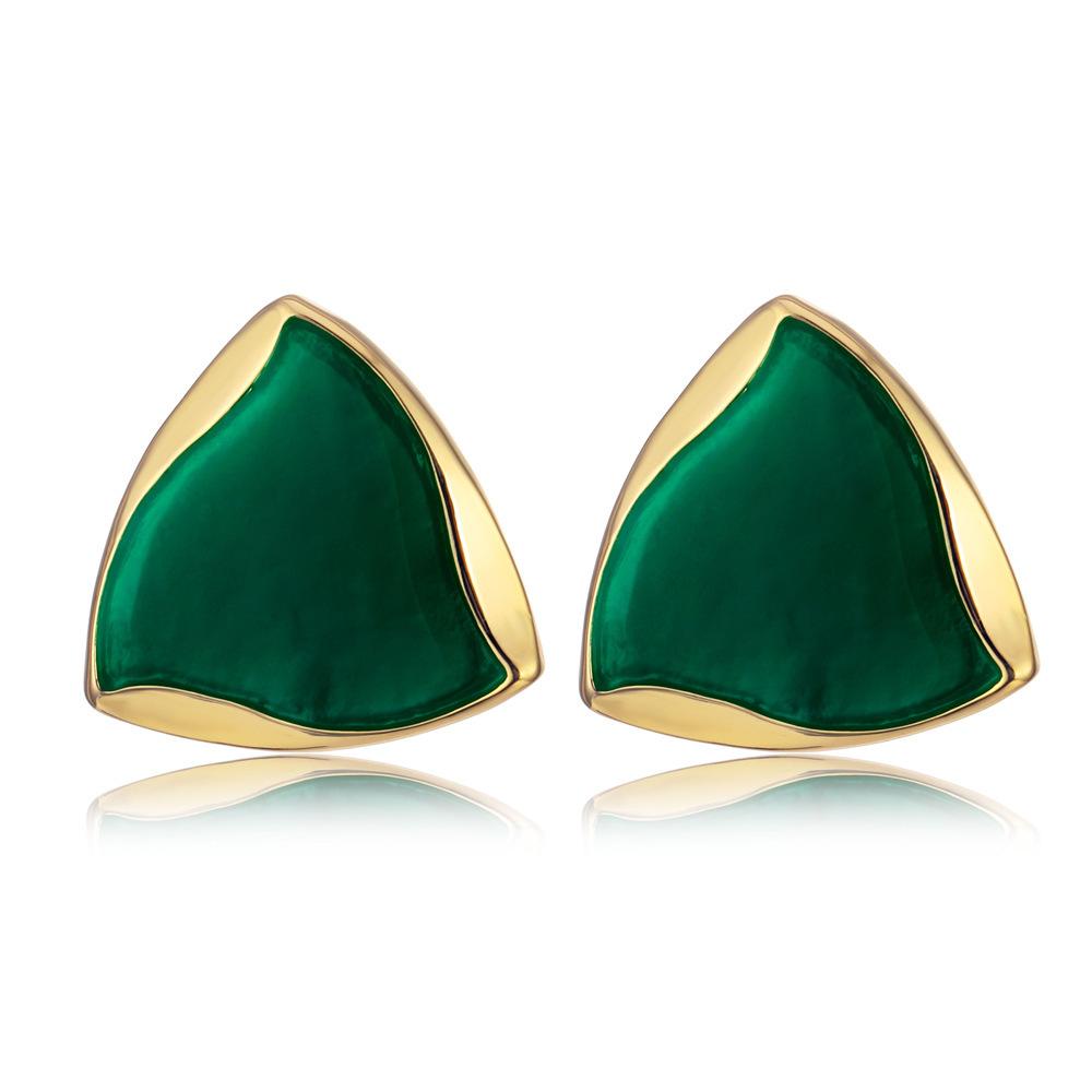 

Модные креативные серьги-треугольники из сплава, шикарный простой дизайн для всех случаев зелёный