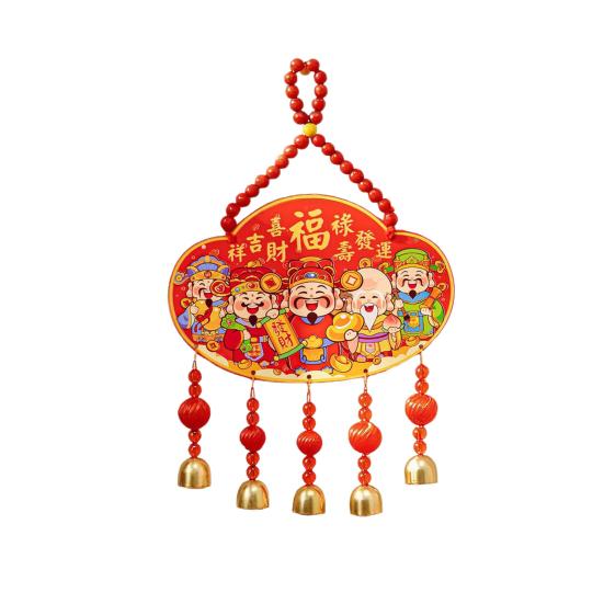 Chinesische Neujahrsdekoration 2026 Jahr des Pferdes Türschild Traditionelles Wandbehang-Ornament mit kleinen Glöckchen für das Frühlingsfest Zuhause Büro Geschäft