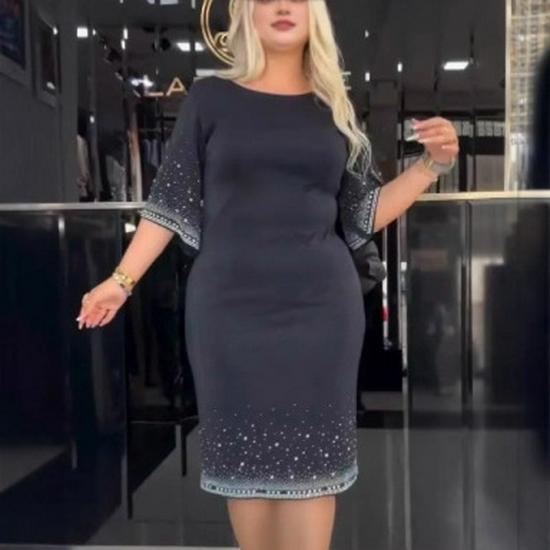 2025 Lato Francuski Europejski Styl Sukienka z Okrągłym Dekoltem Wyszczuplająca Talia