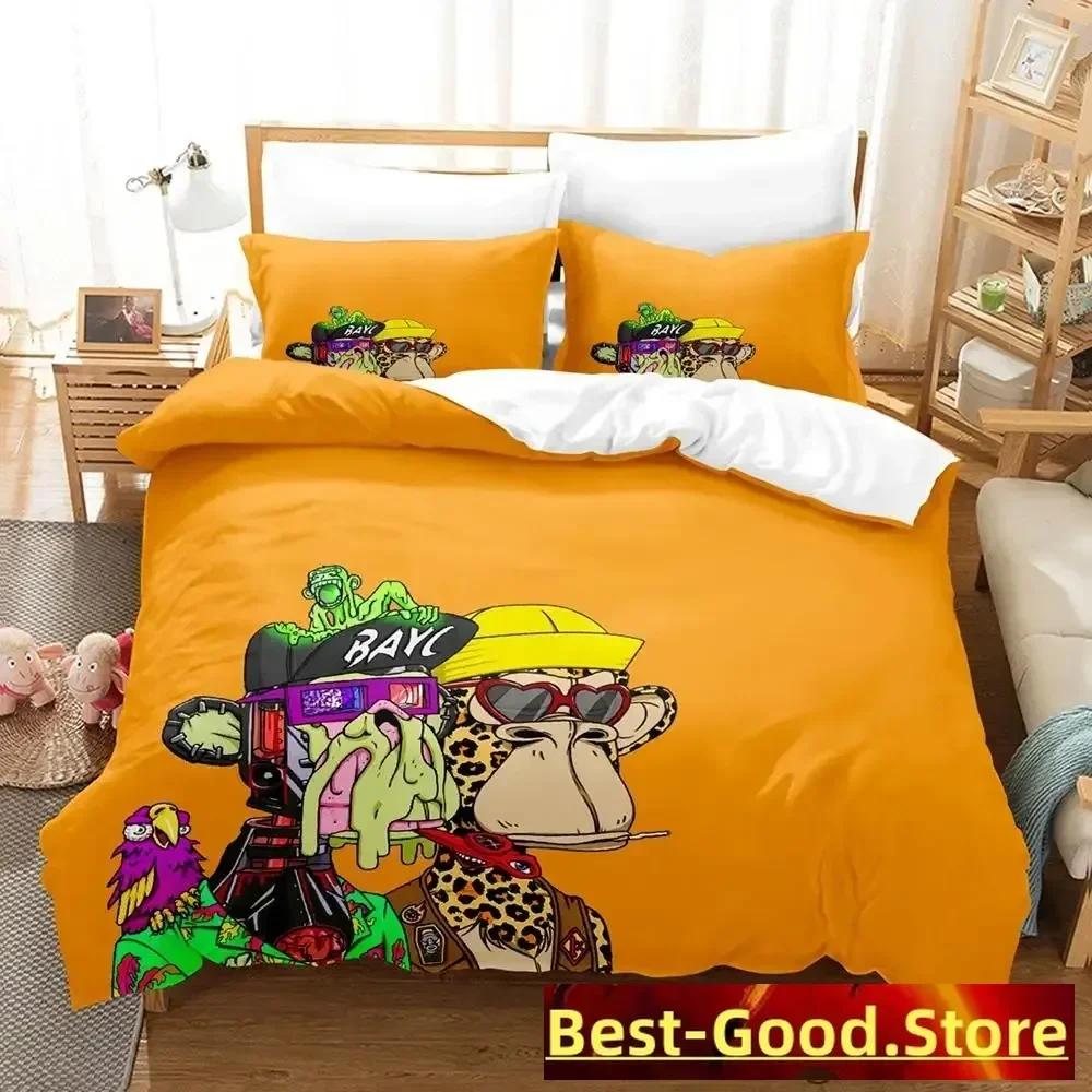 Bored Ape Yacht Club BYAC NFT Bedding Set Printed With Pillowcase Bed Duvet Cover Soft Single Double Queen Super King Size
