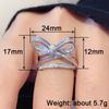 Huitan Aesthetic Bowknot Shaped Ring for Women Party Wedding Fancy Finger Accessories  Versatile Jewelry Inlaid Shiny CZ