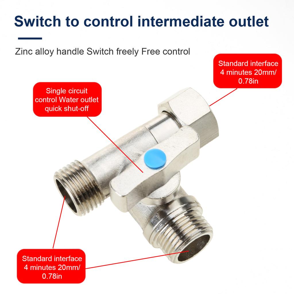 Tee Stop Valves Feed Water Adapter 1/2 X 1/2 X 1/2 Inch Compression Tee Valve Tee Fitting Tee Connector Adapter Enduring