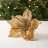 1 Pcs Poinsettia Artificial Flowers Christmas Tree Ornaments Velvet Glitter Magnolia Flowers for Xmas New Year Party Wedding Holiday DIY Decorations,