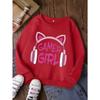 European sizes Kids' Fashion Round Neck Sweatshirt, Casual Printed Top