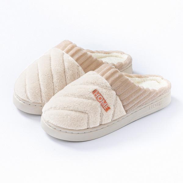 Winter non-slip thick-bottomed home cotton slippers couple home indoor warm soft-bottomed wear-resistant plush slippers
