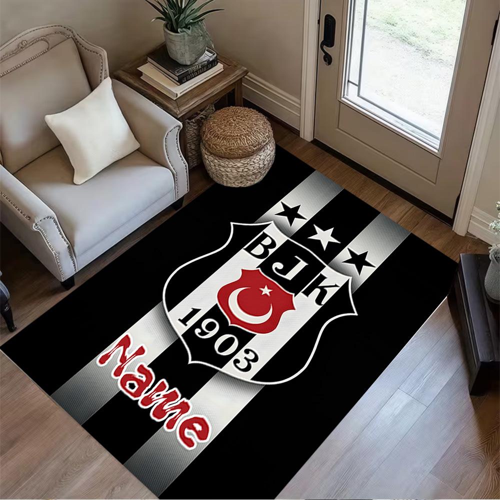 Beşiktaş Crest Pride Customize Text Area Rug Suitable for Kitchen Dormitory Entryway Decorate room Anti-slip Rug Decorate Offices