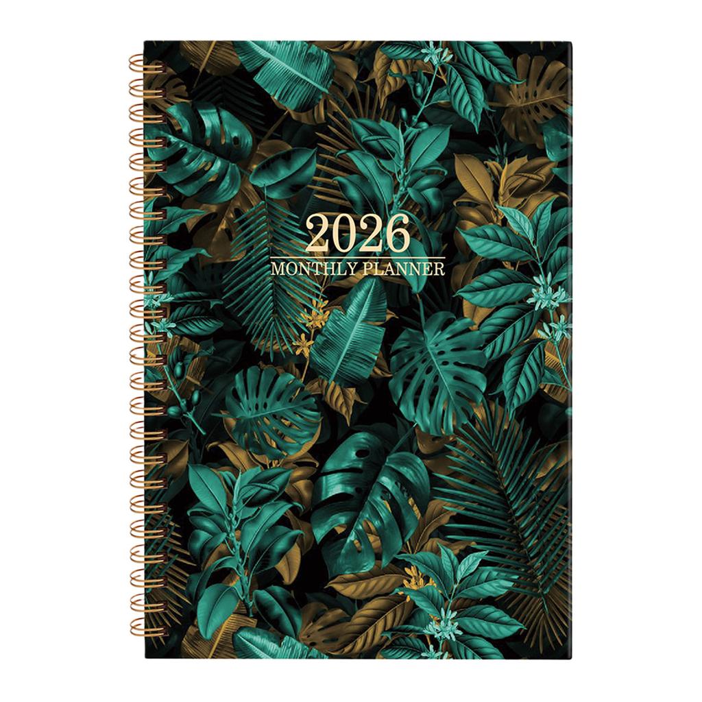 2026 Flower Planner Schedule Organiser Twin Coil Binding Monthly Planner Notebook For Time Management and Scheduling
