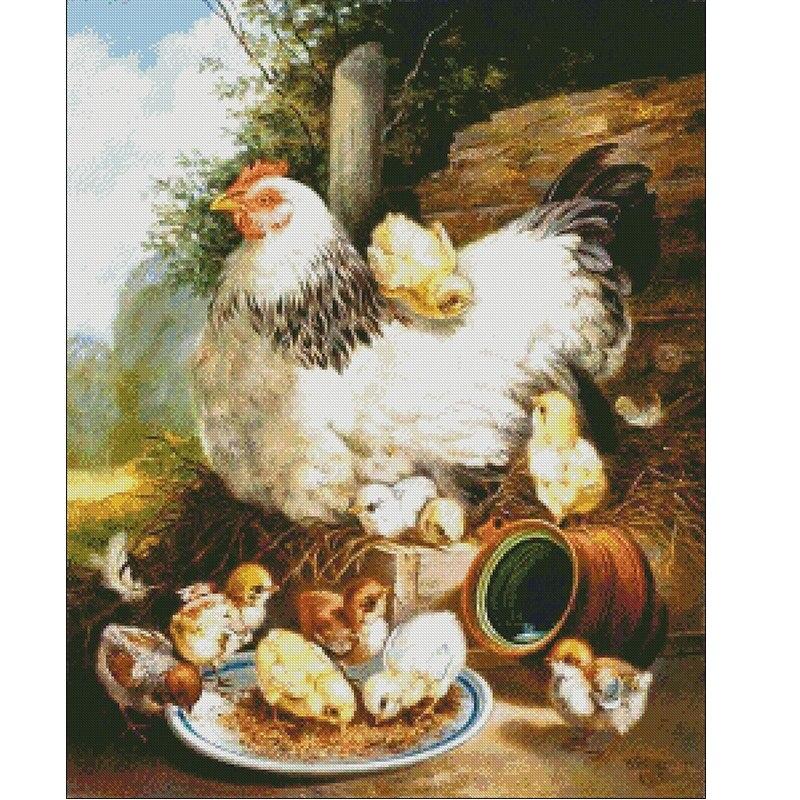 Pictură cu diamant rotund pătrat complet, cocoș, găină, pui, broderie cu diamante, cu punct de cruce, mozaic, imagine, strasuri, cadou decor