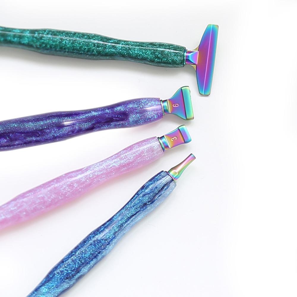 Caneta de Pintura com Diamantes de Resina 5D Fio Cabeças de Caneta de Metal de Reposição Canetas de Broca de Ponta Com Argila Adesiva Artesanato de Arte DIY Pintura com Diamantes