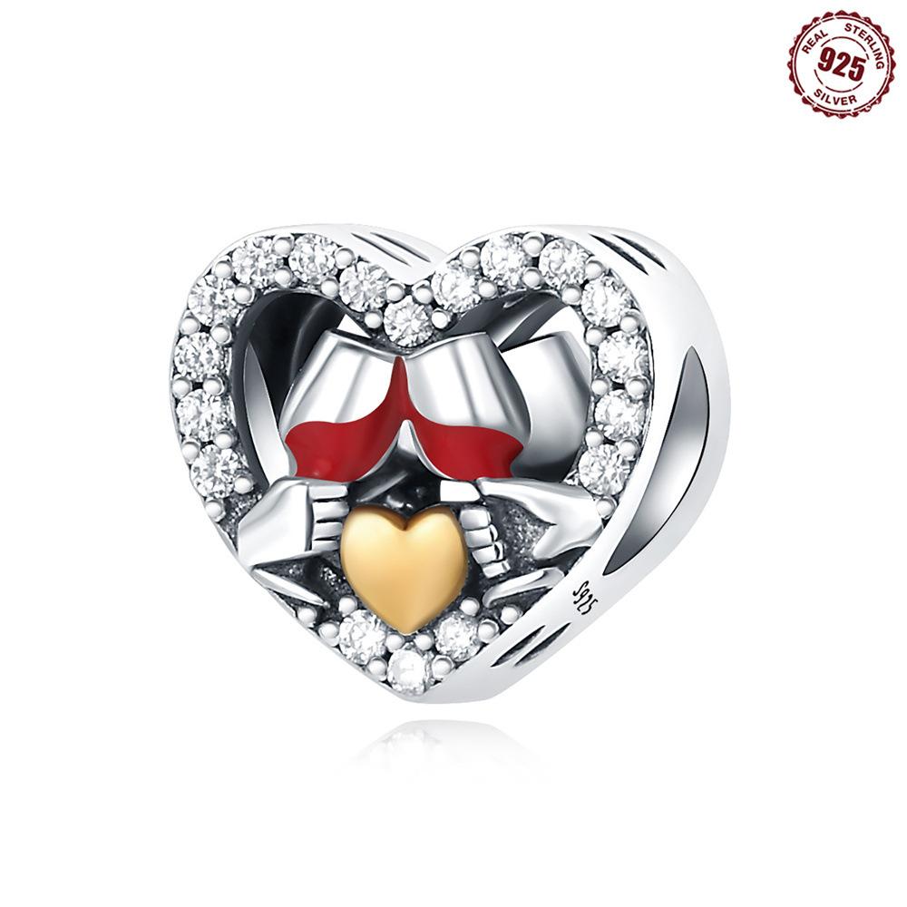 Beads Sterling Silver 9 Beaded Charms Life Love Red Wine Clink Beaded Diy Bracelet Necklace Beads