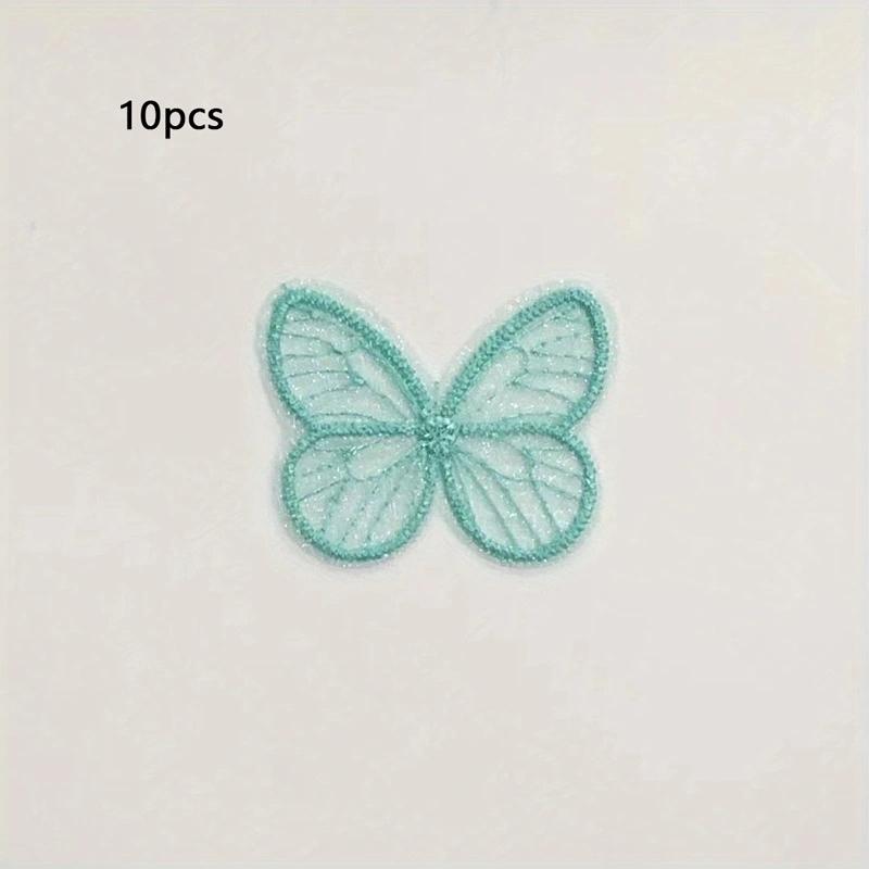 10pcs-Embroidered butterfly headwear accessories, hair clips, patches, patches, clothing, shoes, socks, accessories