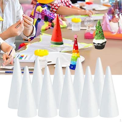 Lot de 10 cônes en mousse pour décoration d'arbre en polystyrène pour fête, célébration, salle de classe