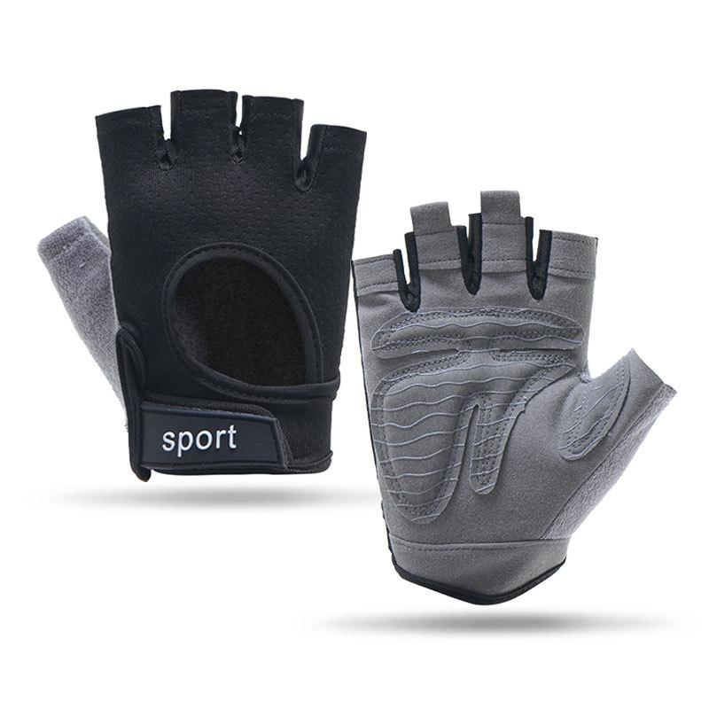 Men's and women's yoga gym sports outdoor half finger non-slip mesh back hole