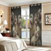 2Pcs Perforated Blackout Curtain Light Block Privacy Drape Living Bedroom Halloween Multiple Ghost Face Horror Window Decor