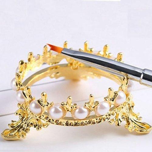 Pearl Crown Gold Brush Holder Brush Rest (WBDF48C)